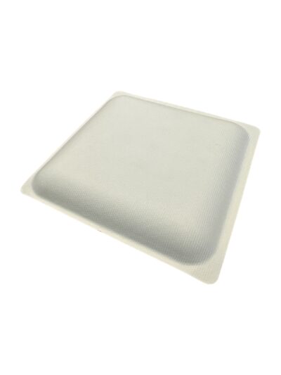 (COMING SOON) 8" White Square Compostable Sugarcane Pulp Plate 1/600ct - Image 2