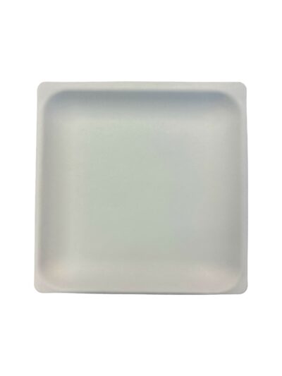 (COMING SOON) 8" White Square Compostable Sugarcane Pulp Plate 1/600ct