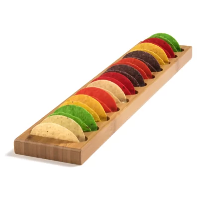 Wooden Tray for 12 Mini Taco Shells 1ct - Image 2